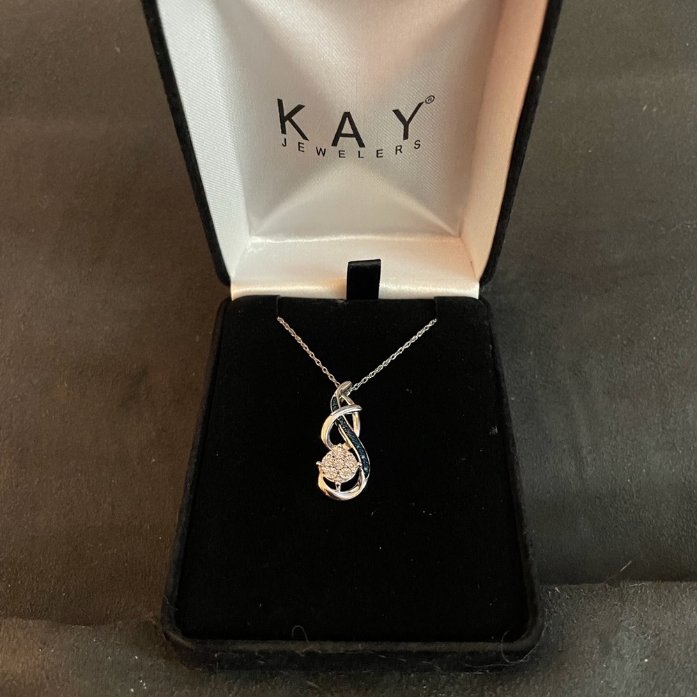 Artistry Blue and White Diamond pendant necklace